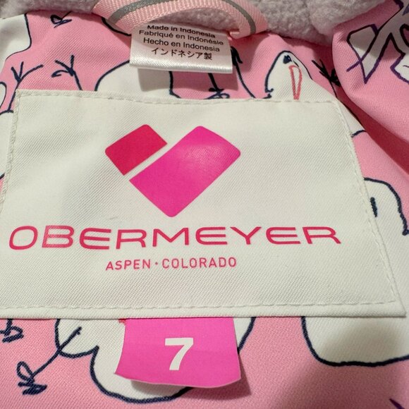 Obermeyer Girls Roselet Insulated Jacket Pink Multi Zip Front FauxFur Hood 7 NEW - Picture 4 of 11